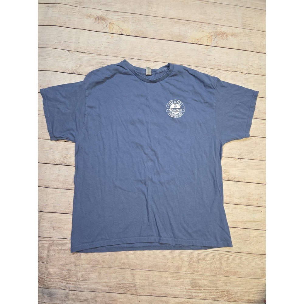 Cozumel Mexico Adventure T-Shirt Blue Short Sleeve Size‎ XL Beach Vacation Fun